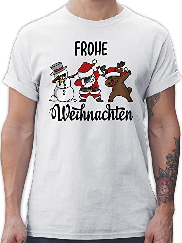 T-Shirt Herren - Geschenke Christmas Bekleidung - Dabbing Frohe Weihnachten - 5XL - Weiß - Weinachten männer Tshirt Merry Shirt „Christmas“ Tshirts t x Mas thishert Outfit Chrismas t-Shirts von Shirtracer