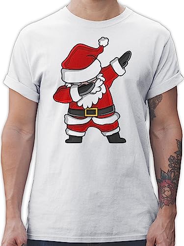 T-Shirt Herren - Weihnachten Geschenke Christmas Bekleidung - Dabbing Weihnachtsmann - 3XL - Weiß - weihnachtshirts männer weihnachtstshirtmänner „Christmas“ tischort weihnachtstshirts von Shirtracer