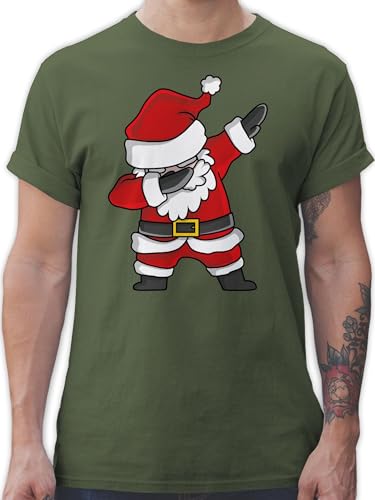 T-Shirt Herren - Weihnachten Geschenke Christmas Bekleidung - Dabbing Weihnachtsmann - XL - Army Grün - Damen Tshirt Frohe Geschenk Weihnachts t Shirt weihnachtsbekleidung weihnachtsmotive Xmas von Shirtracer