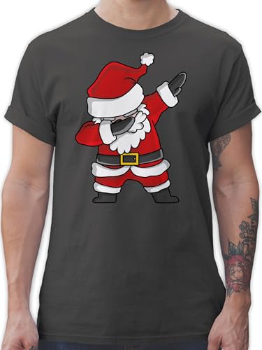 T-Shirt Herren - Weihnachten Geschenke Christmas Bekleidung - Dabbing Weihnachtsmann - XL - Dunkelgrau - Weihnachts-t-Shirt weihnachtsshirt weihnachtsmotiv Xmas Tshirt weihnachtshirt von Shirtracer