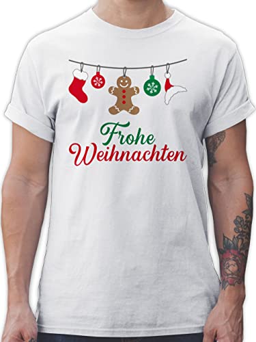 T-Shirt Herren - Geschenke Christmas Bekleidung - Frohe Weihnachten - 5XL - Weiß - Outfit Weihnachts Sachen Tshirt weihnachtlich Geschenke+für+männer+Weihnachten+ausgefallen Merry x Mas Shirt von Shirtracer