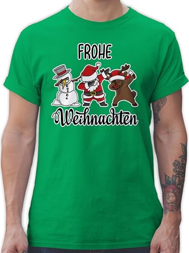 T-Shirt Herren - Geschenke Christmas Bekleidung - Frohe Weihnachten Dabbing - S - Grün - Xmas schneemann Shirts Weihnachts t Shirt weihnachtsoutfit Weinachten Weihnachtsbaum t-Shirts von Shirtracer