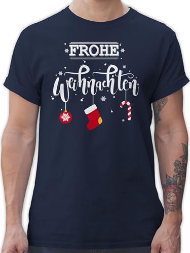 T-Shirt Herren - Frohe Weihnachten I Weihnachtsmotiv - 3XL - Navy Blau - weihnachtsthirt weihnachtsshirt Christmas weihnacht Tshirt Weihnachtspullover weihnachtsshirts Weihnachts Shirt von Shirtracer