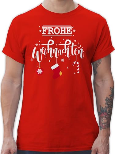 T-Shirt Herren - Frohe Weihnachten I Weihnachtsmotiv - XL - Rot - weihnachtsthirt weihnachtsshirt Christmas weihnacht Tshirt Weihnachtspullover weihnachtsshirts Weihnachts Shirt weihnachtstshirts von Shirtracer