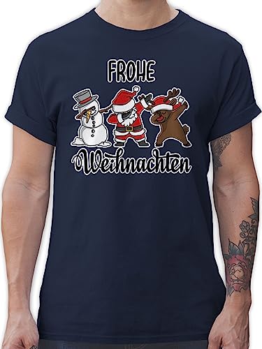 T-Shirt Herren - Geschenke Christmas Bekleidung - Frohe Weihnachten Dabbing - 4XL - Navy Blau - Weihnachts t Shirt Men Tshirt weinach männer tischert Boyfriend Merry x-Mas t-Shirts Outfit von Shirtracer