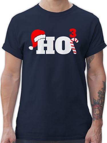T-Shirt Herren - Weihnachten Geschenke Christmas Bekleidung - HO3 Motiv - 5XL - Navy Blau - weihnachtstshirts weihnachtsshirt weihnachtsmotiv Tshirt weihnachtshirt weihnachtsshirts weihnacht Shirt von Shirtracer