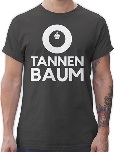 T-Shirt Herren - Weihnachten Geschenke Christmas Bekleidung - O Tannenbaum - Weiß - S - Dunkelgrau - weihnachtsshirt weihnachtsmotiv Tshirt weihnachtsshirts weihnacht Shirt Weihnachts-Shirt von Shirtracer