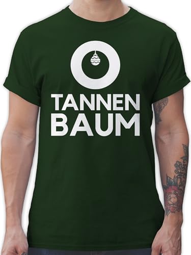 T-Shirt Herren - Weihnachten Geschenke Christmas Bekleidung - O Tannenbaum - Weiß - XL - Dunkelgrün - weihnachtsshirt weihnachtsmotiv Tshirt weihnachtsshirts weihnacht Shirt Weihnachts-Shirt von Shirtracer