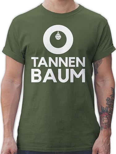 T-Shirt Herren - Weihnachten Geschenke Christmas Bekleidung - O Tannenbaum - Weiß - XXL - Army Grün - weihnachtsshirt weihnachtsmotiv Tshirt weihnachtsshirts weihnacht Shirt Weihnachts-Shirt von Shirtracer