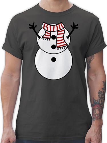 T-Shirt Herren - Weihnachten Geschenke Christmas Bekleidung - Schneemann Kostüm - S - Dunkelgrau - weihnachtsshirt weihnachtsmotiv Tshirt weihnachtsshirts weihnacht Shirt Weihnachts-Shirt von Shirtracer
