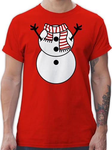 T-Shirt Herren - Weihnachten Geschenke Christmas Bekleidung - Schneemann Kostüm - XXL - Rot - weihnachtsshirt weihnachtsmotiv Tshirt weihnachtsshirts weihnacht Shirt Weihnachts-Shirt Weihnachts von Shirtracer