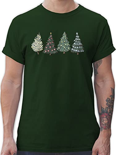 T-Shirt Herren - Weihnachten Geschenke Christmas Bekleidung - Weihnachtsbäume - XXL - Dunkelgrün - weihnachtsshirt weihnachtsmotiv Weihnachtsbaum Tshirt weihnachtsshirts weihnacht Tree Shirt von Shirtracer