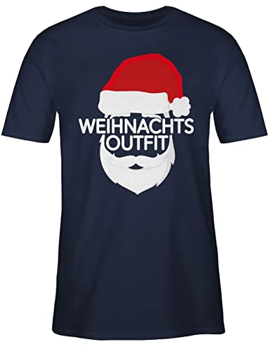 T-Shirt Herren - Weihnachten Geschenke Christmas Bekleidung - Weihnachtsoutfit mit Weihnachtsmütze - XXL - Navy Blau - männer Tshirt weihnachtsoberteil weihnqchts t Shirts weihnachtsbekleidung von Shirtracer