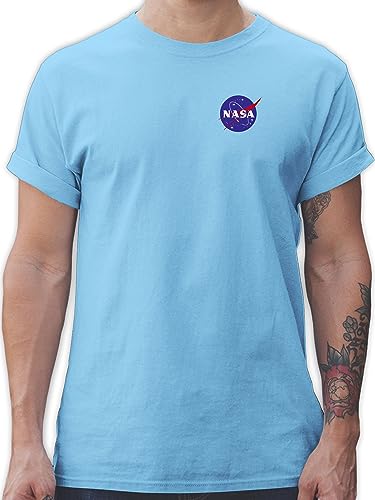 T-Shirt Herren - Weltall - NASA Logo Space X Merchandise Weltraum - L - Hellblau - Shirt Schriftzug Tshirt t-Shirts t für T-Shirt Herren - Weltall - NASA Logo Space X Merchandise Weltraum - L - Hellblau - Shirt Schriftzug Tshirt t-Shirts t für von Shirtracer