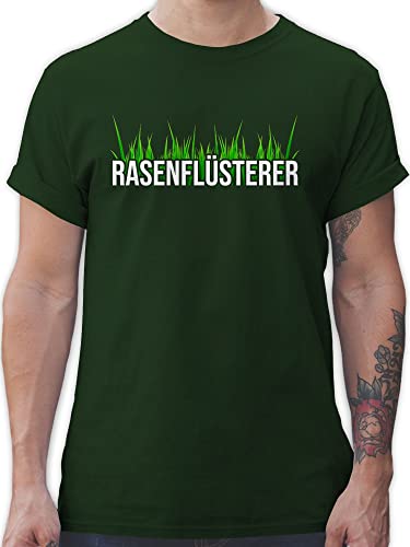 T-Shirt Herren - lustige Hausmeister Geschenke - Rasenflüsterer - XL - Dunkelgrün - Hobby gärtnern Tshirt gärtner Tshirts Shirt von Shirtracer