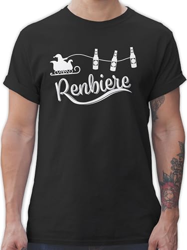T-Shirt Herren - & Männer Geschenke - Renbiere - XXL - Schwarz - weihnachtsbekleidung weihnachtsshirt männertag Saufen Tshirt Weihnachten weihnachtsshirts weihnachtsmotiv Shirt Weihnachts von Shirtracer