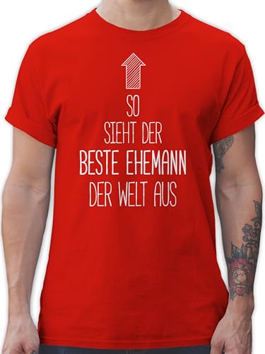 T-Shirt Herren - & Männer Geschenke - So Sieht der Beste Ehemann der Welt aus - XXL - Rot - Geschenk Danke Tshirt männertag Husband Shirt für den besten Mann Tshirts Bester sprüche tollster von Shirtracer