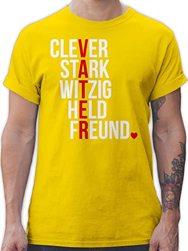 T-Shirt Herren - zum - Vater Beschreibung I Papa Geschenk Papi - XXL - Gelb - Tshirt Eigenschaften Vatertagsgeschenk Vatertagsgeschenke Fathers Shirt vatertagstshirt Fater Tag von Shirtracer