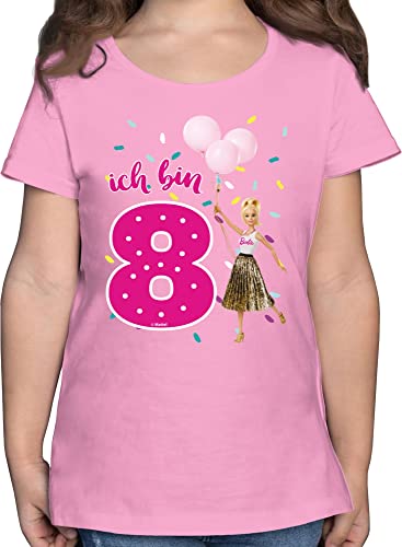 T-Shirt Mädchen - Barbie - Ich Bin 8 - Luftballons - 152 (12/13 Jahre) - Rosa - Tshirt t Shirt Kinder von Shirtracer