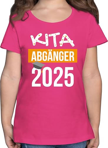 T-Shirt Mädchen - Einschulung - Kita Abgänger 2025-140 (9/11 Jahre) - Fuchsia - abschluss Tshirt Kindergarten Shirt Schulkind schulanfänger kiga Schule t-Shirts Schulanfang Geschenk von Shirtracer