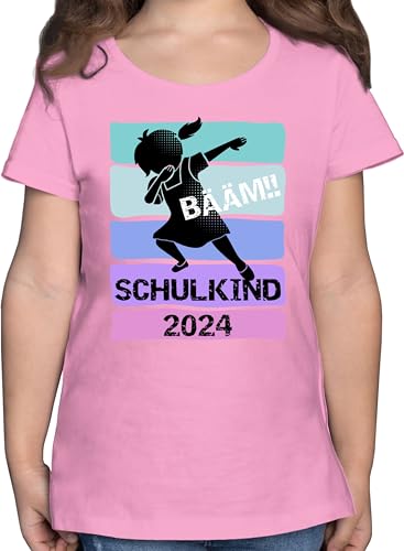 T-Shirt - Einschulung - Bääm!! Schulkind 2024 Mädchen - 140 (9/11 Jahre) - Rosa - schulanfaenger Bald t Shirt Kinder Tshirt Schulanfang erste Schultag Bin EIN baumwollshirt t—Shirts Schule von Shirtracer