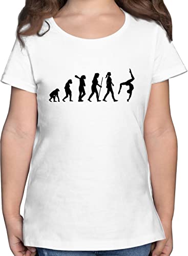 T-Shirt Mädchen - & Entwicklung Kinder - Evolution Turnen - 152 (12/13 Jahre) - Weiß - Turn Outfit turnerin t Shirts Tshirt Turner t-Shirts zu Shirt t_Shirt für von Shirtracer