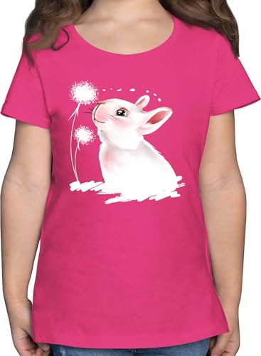 T-Shirt Mädchen - Hase mit Pusteblume I Kaninchen I Osterhase I Oster Hase I Häschen - 152 (12/13 Jahre) - Fuchsia - Oster-t-Shirt osterhasen Hasen Tshirt ostergeschenke Kinder hasenmotiv Bunny von Shirtracer