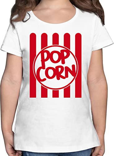 T-Shirt Mädchen - & - Popcorn Motiv Fasching I Popcorners Karneval Popkorn I Puffmais - 104 (3/4 Jahre) - Weiß - Faschings-t-Shirt Faschings pop Shirt Karneval-Klamotten Verkleidet Corn Tshirt von Shirtracer