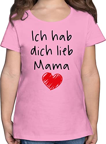 T-Shirt Mädchen - Ich hab Dich lieb Mama - 116 (5/6 Jahre) - Rosa - Mutter Geschenke Tshirt für Kinder Geschenk die gesxhenk Tag Tags mütter Liebe t Shirt Mothers Habe Kind Mutti i Love You von Shirtracer