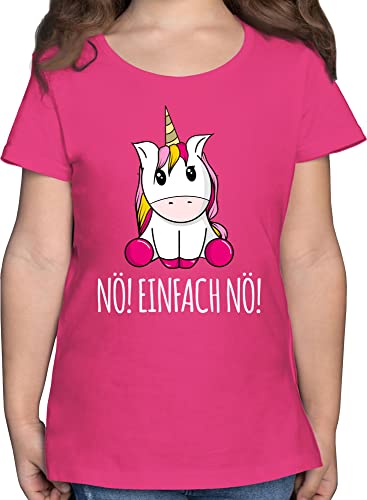 T-Shirt Mädchen - Einhörner - Nö Einfach Nö Einhorn - 140 (9/11 Jahre) - Fuchsia - Kinder t Shirt einhörnern nö! Shirts Motiv freche sprüche mädels Tshirt nur nööö Tshirts nö, von Shirtracer