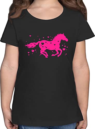 T-Shirt Mädchen - Pferde - Geschenk Pferd I Pferdemädchen Geschenke I Reitpferd I Springpferd - 152 (12/13 Jahre) - Schwarz - reitshirt Kinder reitkleidung Tshirt reiten tiermotiv Shirt von Shirtracer