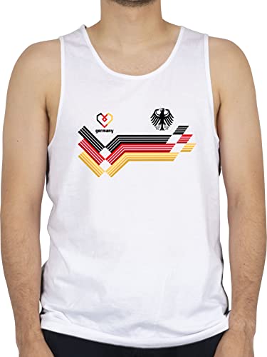 Tank Top Männer - Fußball EM WM - Herren - Deutschland Germany Adler Schwarz Rot Gold - L - Weiß - deutsche Nationalmannschaft Fussball Team 2024 Fan Fanartikel Trikot Flagge mit Mannschaft von Shirtracer