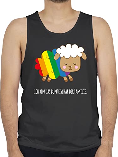 Tank Top Männer - LGBTQ Kleidung Pride Flag - Ich Bin das Bunte Schaf der Familie - weiß - XL - Schwarz - Herren LGBT buntes Shirts CSD Regenbogen Tanktop Lesbian in Shirt lqbtq Gay lgbtqia Queer von Shirtracer