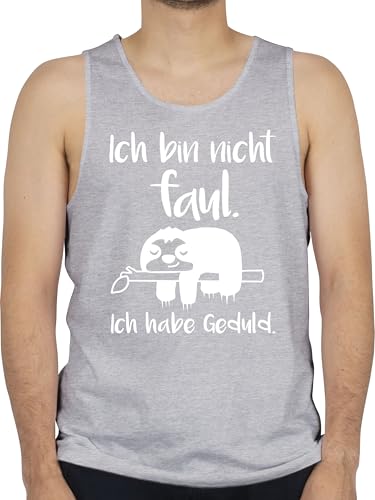 Tank Top Männer - Sprüche Statement mit Spruch - Ich Bin Nicht faul weiß - XXL - Grau meliert - sprueche Sloth Shirt Herren sprüchen faultier achselshirts spruechen für Faule muskelshirts von Shirtracer
