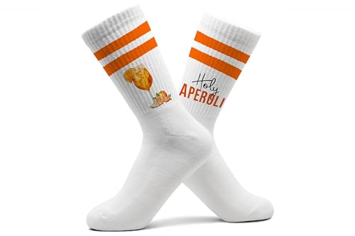 Tenissocken - Party & - Tennissocken Holy Aperoli Socken Aperol Geschenk Socken Holy Aperoli Geschenk Aperol Spritz lustige Tennissocken Alkohol lustig I - 42-46 - Orange - herrensocken witzig damen von Shirtracer