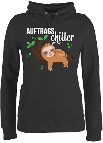 Pullover Damen Hoodie Frauen - Tiere Meerschweinchen Hase & Co. - Auftragschiller mit Faultier weiß - XS - Anthrazit meliert - Tieren tiermotiv Pulli Animal Hoodies tiermotive Huddy Tier Hoody Pullover Damen Hoodie Frauen - Tiere Meerschweinchen Hase & Co. - Auftragschiller mit Faultier weiß - XS - Anthrazit meliert - Tieren tiermotiv Pulli Animal Hoodies tiermotive Huddy Tier Hoody von Shirtracer