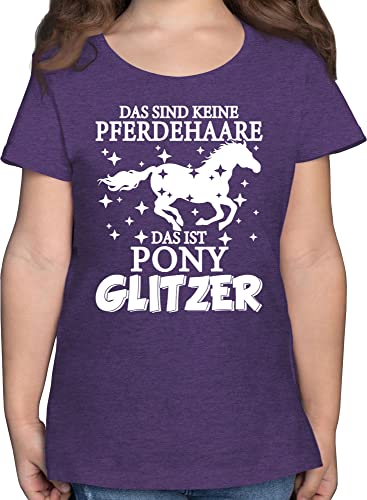 T-Shirt Mädchen - Pferd Pferde - Das sind Keine Pferdehaare - Das ist Pony Glitzer - 164 (14/15 Jahre) - Lila Meliert - t Shirt Kinder Coole Sachen für pferdemädchen pferdegeschenke von Shirtracer