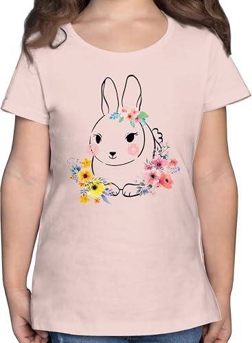 T-Shirt Mädchen - Süßer Hase Ostern I Osterhase - 140 (9/11 Jahre) - Rosa - ostershirt Kinder osterhasen Hasen Tshirt mit tiermotiv hasenmotiv Oster Shirt osteroutfit häschen Bunny Funshirt von Shirtracer