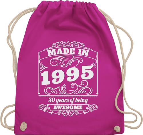 Turnbeutel Rucksack - 30. Geburtstag - Made in 1995 Thirty years of being awesome - Unisize - Fuchsia - geburtstagsgeschenk für tochter 30 geschenke 30.geburtstag 30th birthday 1993 beutel von Shirtracer