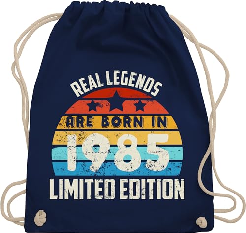 Turnbeutel Rucksack - 40. Geburtstag - Real Legends are born in 1985 Limited Edition Vintage Vierzigster - Unisize - Navy Blau - geschenkideen+für+frauen+ab+40 40er 1983 beutel 40 frau geschenk von Shirtracer
