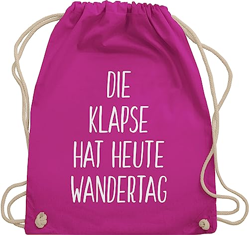 Shirtracer Turnbeutel Rucksack - Festival Zubehör - Die Klapse hat heute Wandertag - Unisize - Fuchsia - wanderbeutel lustig sportbeutel+spruch sprüche klapsmühle beutel lustige geschenke frauen von Shirtracer