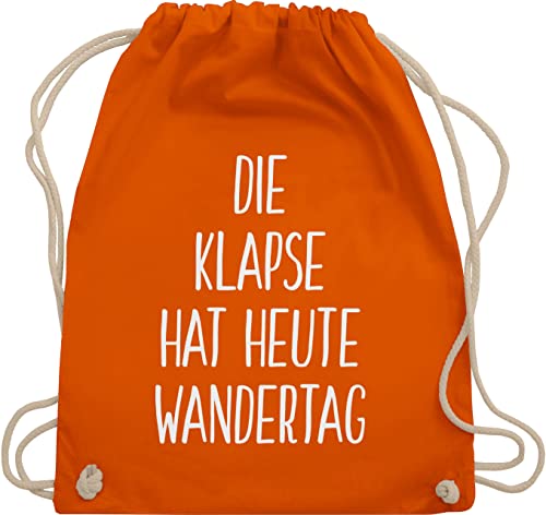 Turnbeutel Rucksack - Festival Zubehör - Die Klapse hat heute Wandertag - Unisize - Orange - mit sprüchen sport beuteltasche spruch spruch. taschen - sprüche spruche bags damen konzert geschenk von Shirtracer