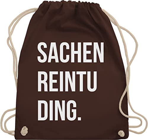 Shirtracer Turnbeutel Rucksack - Festival Zubehör - Sachenreintuding - Unisize - Braun - gym beutel tasche aus baumwolle baumwoll sportbeutel gymsack bags stofftaschen kinderturnbeutel stoffrucksäcke von Shirtracer