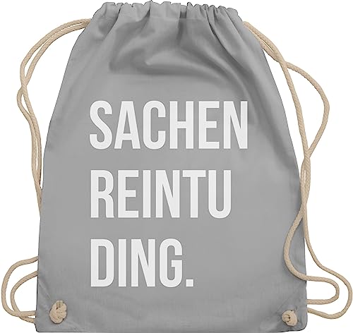 Shirtracer Turnbeutel Rucksack - Festival Zubehör - Sachenreintuding - Unisize - Hellgrau - turn beutel coole sachen für mädchen teenager beutel+für+festival rein tu ding beutelrucksack mit spruch von Shirtracer