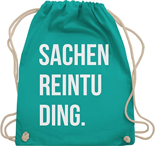 Turnbeutel Rucksack - Festival Zubehör - Sachenreintuding - Unisize - Türkis - sportbeutel baumwolle geschenke junge frauen baumwollrucksack geschenk teenager mädchen 14 geschenkebeutel teenies von Shirtracer