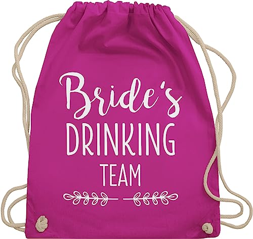 Turnbeutel Rucksack - Bride's Drinking Team - Unisize - Fuchsia - beutel jga stoffbeutel jungesellenabschied braut rucksackbeutel poltern frauen outfit jungesellenenabschied bride stoffturnbeutel von Shirtracer