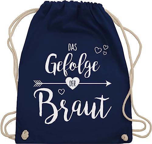 Turnbeutel Rucksack - JGA Junggesellenabschied Frauen - Das Gefolge der Braut - Unisize - Navy Blau - jungesellinnenabschied frau outfit junggesellinnenabschied bride team beutel crew stoffbeutel von Shirtracer