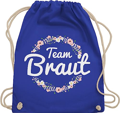 Turnbeutel Rucksack - JGA Junggesellenabschied Frauen - Team Braut Blumenkranz - Bride Crew - Unisize - Royalblau - bridemaids beutelrucksäcke junggesellinnenabschied outfit jungesellinnenabschied von Shirtracer