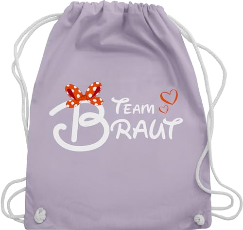 Turnbeutel Rucksack - JGA Junggesellenabschied Frauen - Team Braut - Schleife - Unisize - Pastell Lila - junggesellen sportrucksack poltern outfit junggesellinenabschied stoffbeutel aus baumwolle von Shirtracer