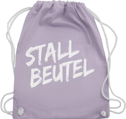 Shirtracer Turnbeutel Rucksack - Pferde - Taschen - Stallbeutel Distressed - Unisize - Pastell Lila - geschenk mit pferden stoff mädchen pferdesprüche einfarbig (pferd) baumwoll reitzubehör kordel von Shirtracer